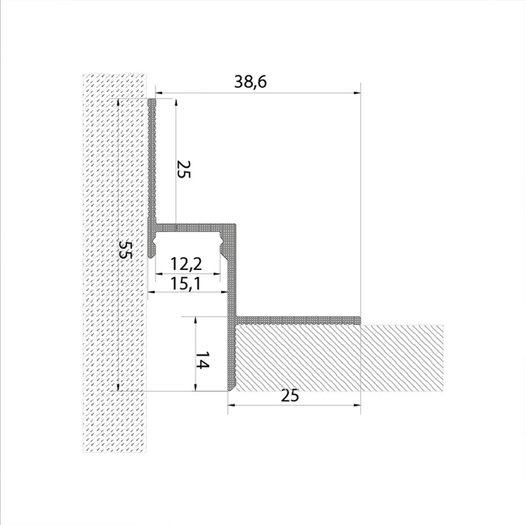 Shadow gap ceiling profile (12)